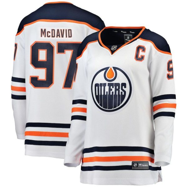 Women Edmonton Oilers Connor McDavid White Breakaway Player Jersey