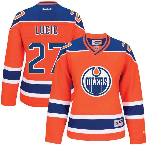 Women Edmonton Oilers Milan Lucic Orange Alternate Premier Player Jersey