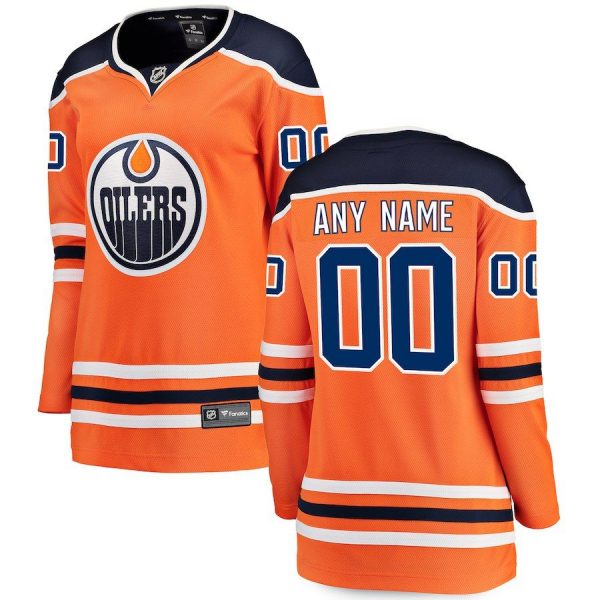 Women Edmonton Oilers Orange Home Breakaway Custom Jersey