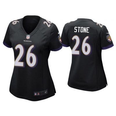 Women Geno Stone Baltimore Ravens Black Game Jersey