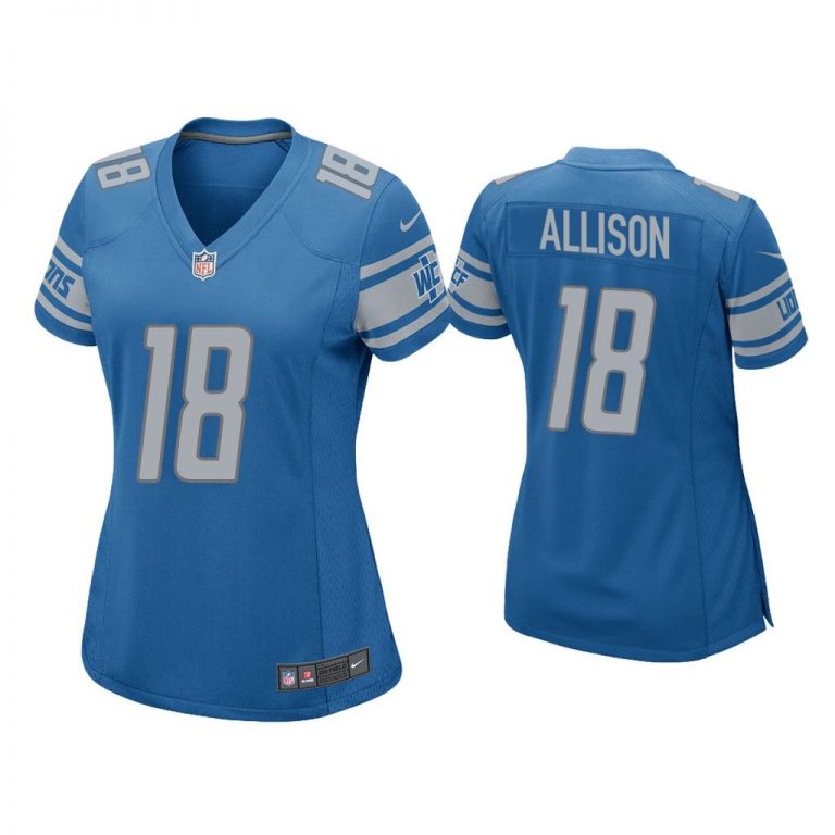 Women Geronimo Allison Detroit Lions Blue Game Jersey