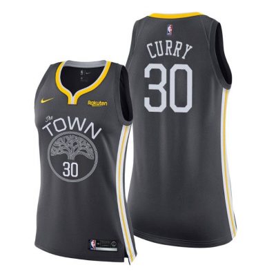 Women Golden State Warriors Gray Stephen Curry #30 Statement Jersey