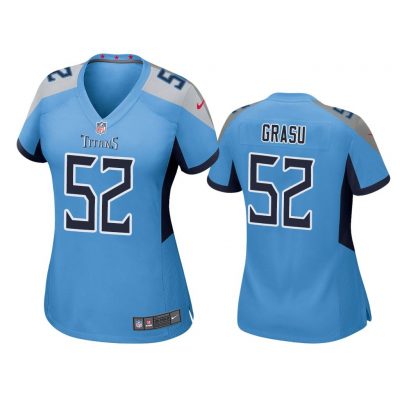 Women Hroniss Grasu Tennessee Titans Light Blue Game Jersey