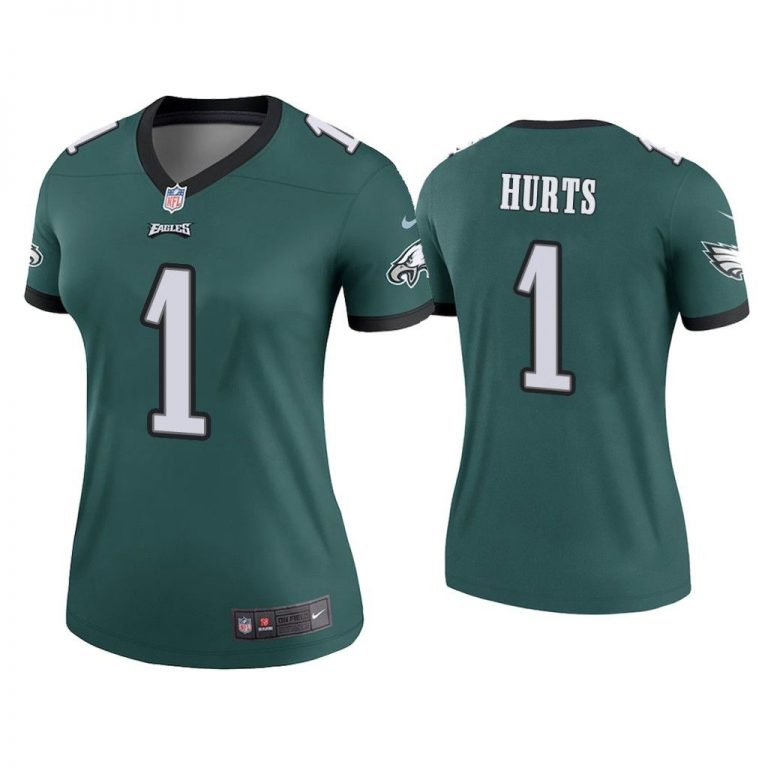 Women Jalen Hurts Philadelphia Eagles Green Legend Jersey