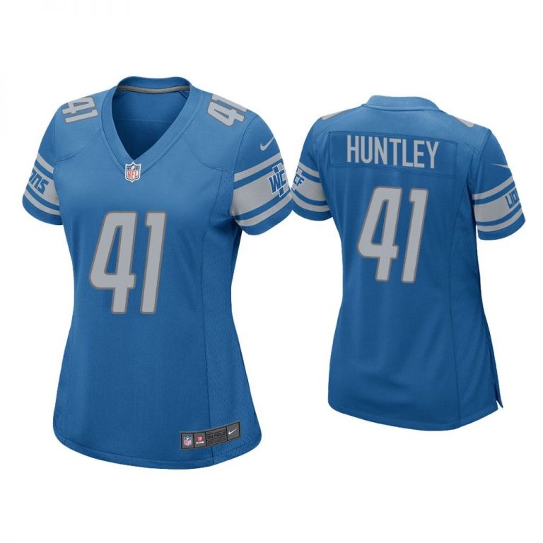 Women Jason Huntley Detroit Lions Blue Game Jersey