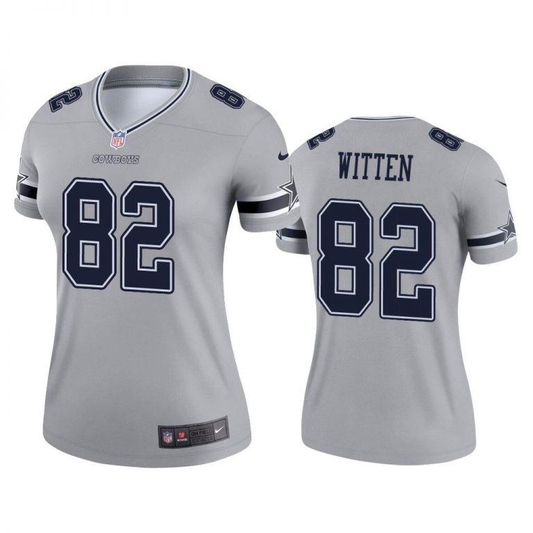 Women Jason Witten Dallas Cowboys Silver Inverted Legend Jersey