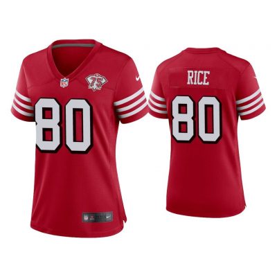 Women Jerry Rice San Francisco 49ers Scarlet 75th Anniversary Jersey