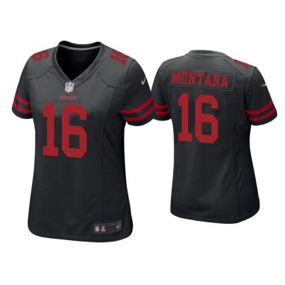 Women Joe Montana San Francisco 49ers Black Game Jersey