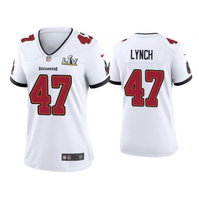 Women John Lynch Tampa Bay Buccaneers Super Bowl LV White Game Jersey