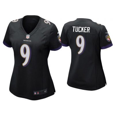Women Justin Tucker Baltimore Ravens Black Game Jersey
