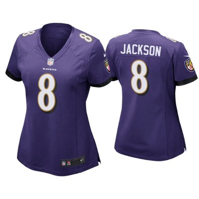 Women Lamar Jackson Baltimore Ravens Purple Game Jersey