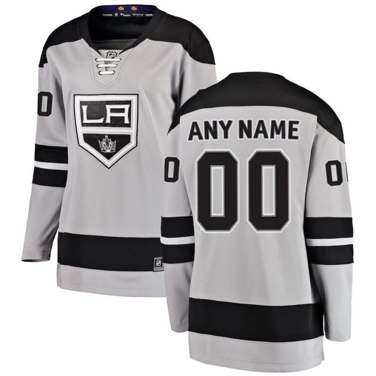 Women Los Angeles Kings Gray Alternate Breakaway Custom Jersey