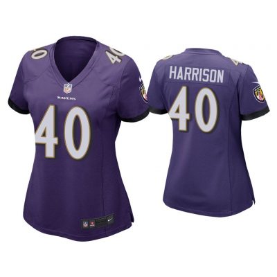 Women Malik Harrison Baltimore Ravens Purple Game Jersey