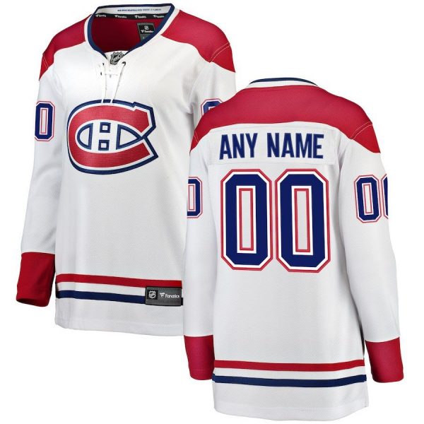 Women Montreal Canadiens White Away Breakaway Custom Jersey
