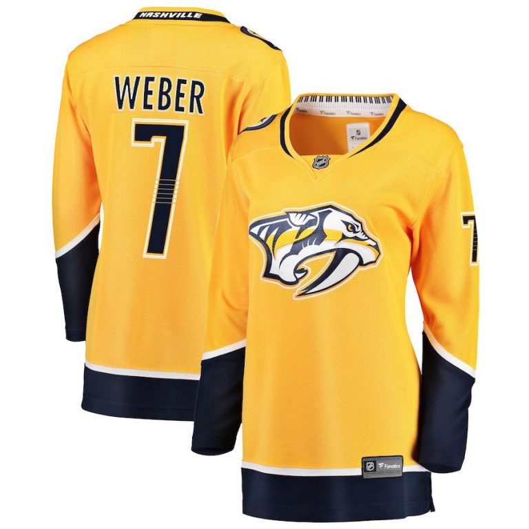 Women Nashville Predators Yannick Weber Gold Breakaway Player Jersey