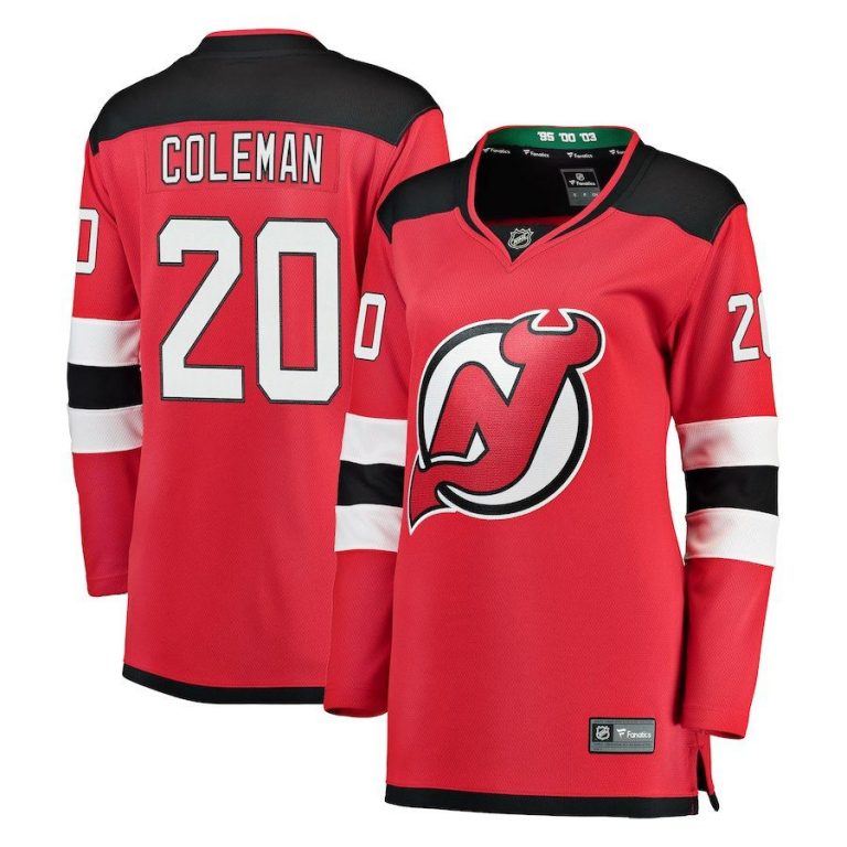 Women New Jersey Devils Blake Coleman Red Breakaway Jersey