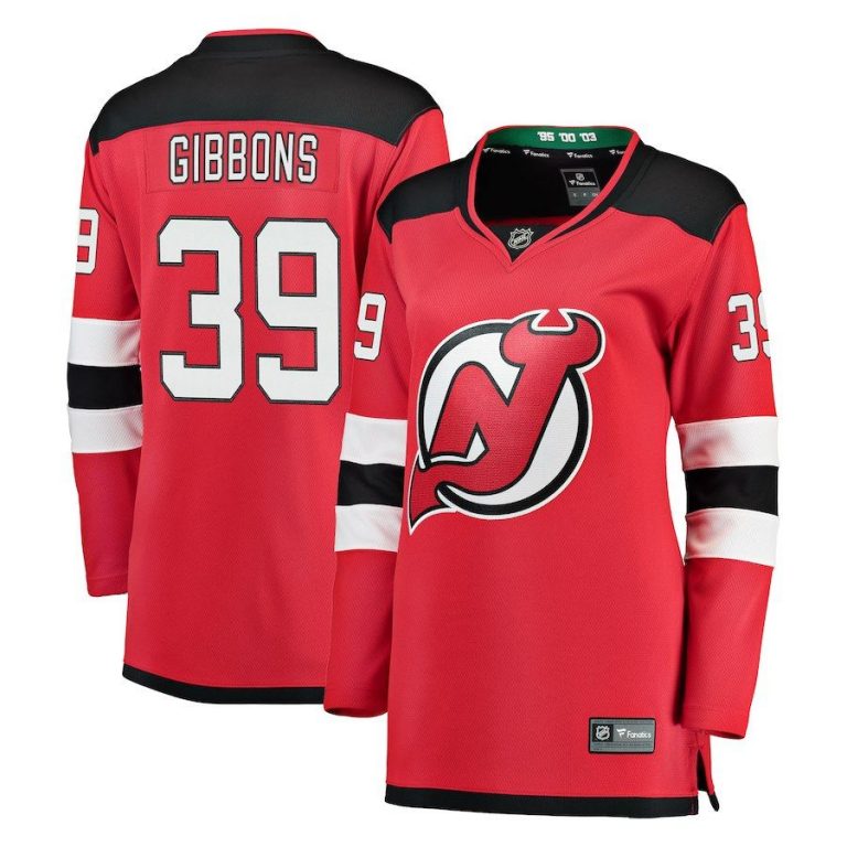 Women New Jersey Devils Brian Gibbons Red Breakaway Jersey