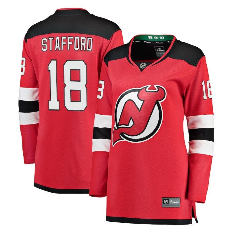 Women New Jersey Devils Drew Stafford Red Breakaway Jersey