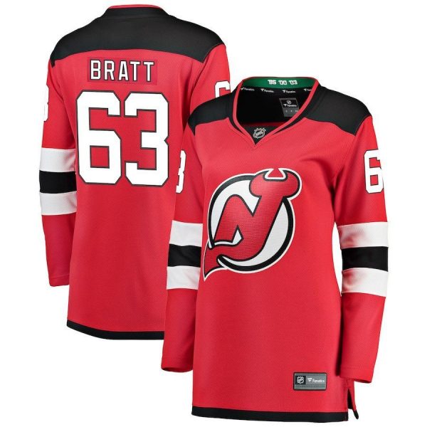 Women New Jersey Devils Jesper Bratt Red Breakaway Player Jersey