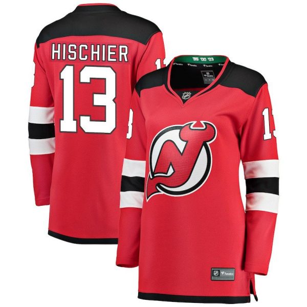 Women New Jersey Devils Nico Hischier Red Breakaway Player Jersey