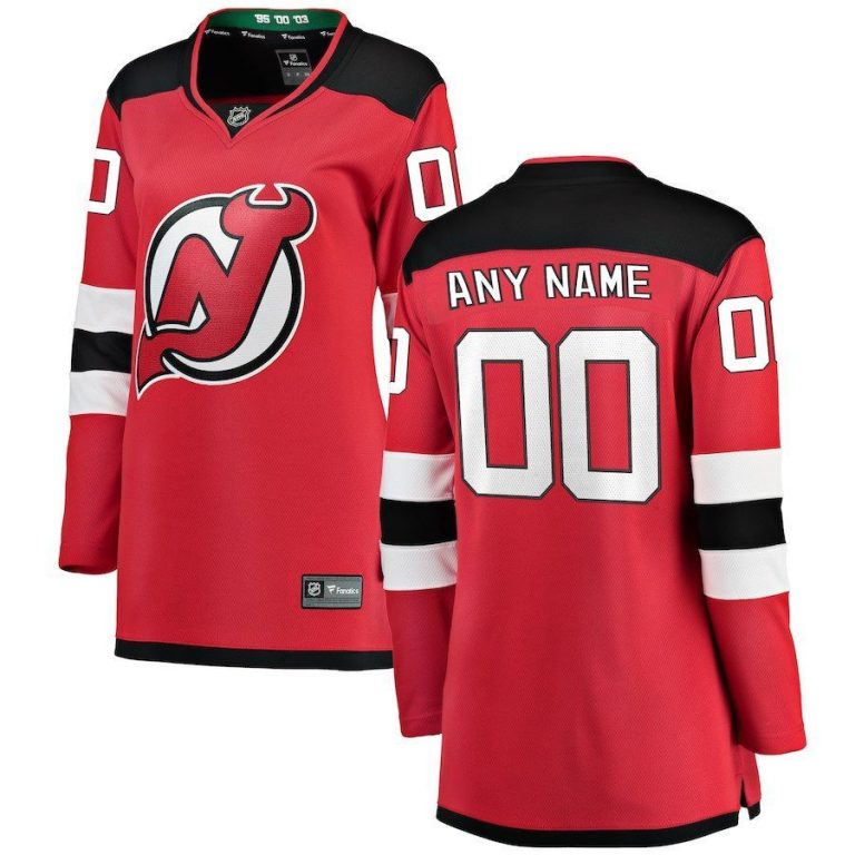 Women New Jersey Devils Red Home Breakaway Custom Jersey