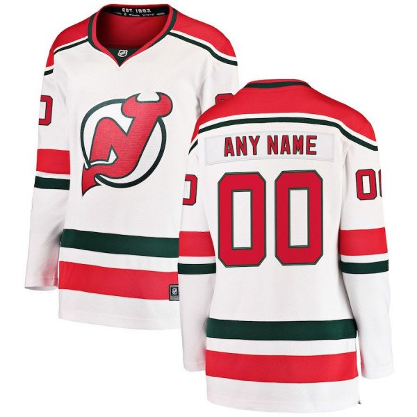 Women New Jersey Devils White Alternate Breakaway Custom Jersey