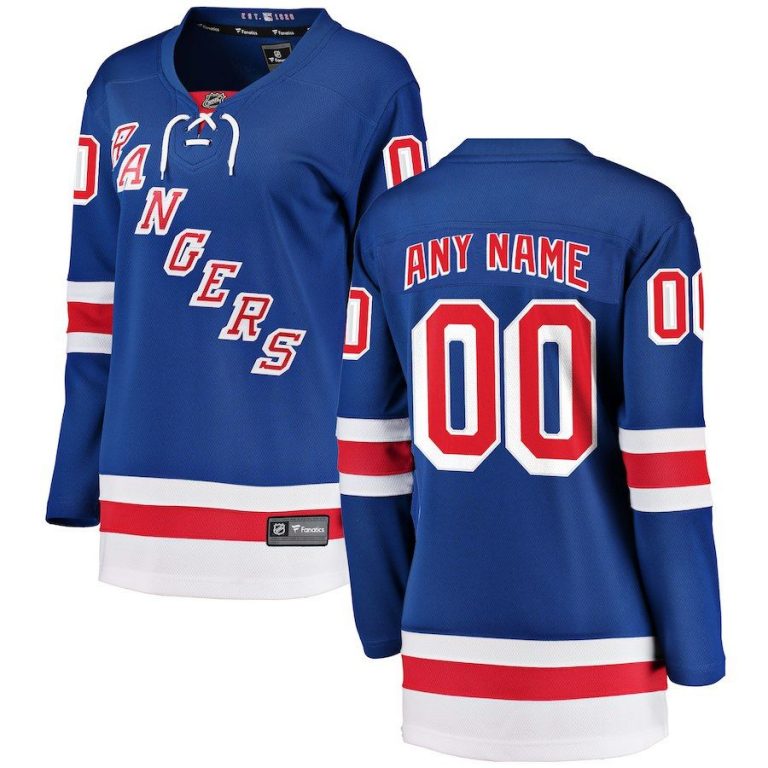 Women New York Rangers Blue Home Breakaway Custom Jersey