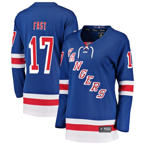 Women New York Rangers Jesper Fast Blue Breakaway Player Jersey