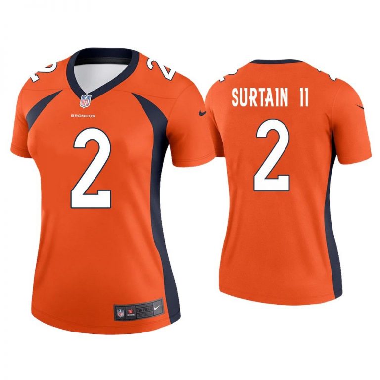 Women Patrick Surtain II Denver Broncos Orange Legend Jersey