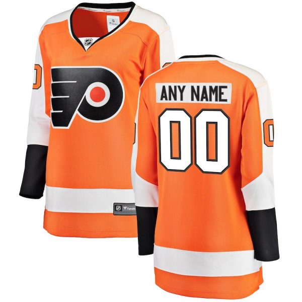 Women Philadelphia Flyers Orange Home Breakaway Custom Jersey