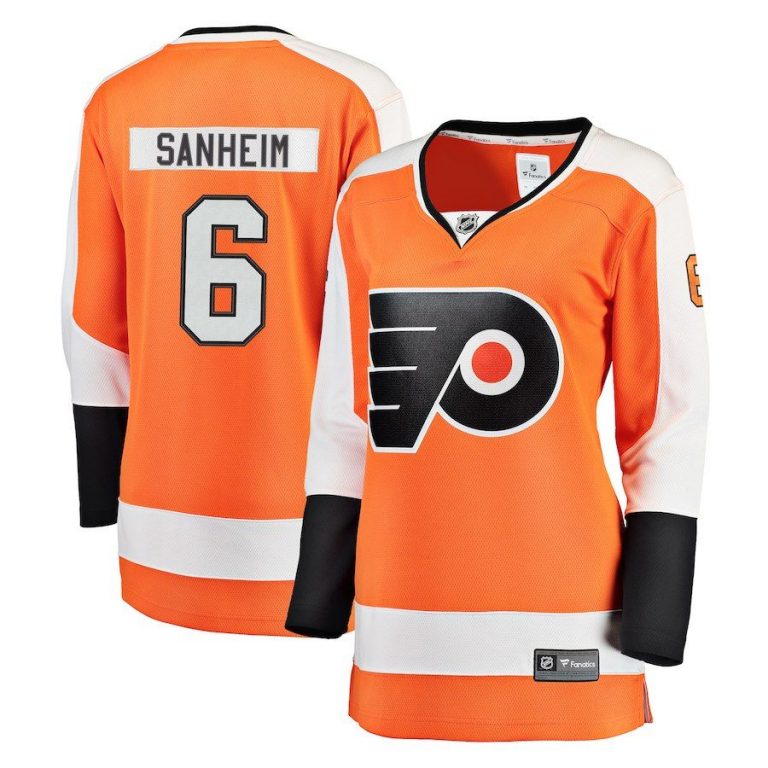 Women Philadelphia Flyers Travis Sanheim Orange Breakaway Player Jersey