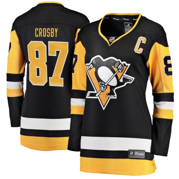 Women Pittsburgh Penguins Sidney Crosby Gold Alternate Breakaway Player Jersey