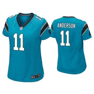 Women Robby Anderson Carolina Panthers Blue Game Jersey