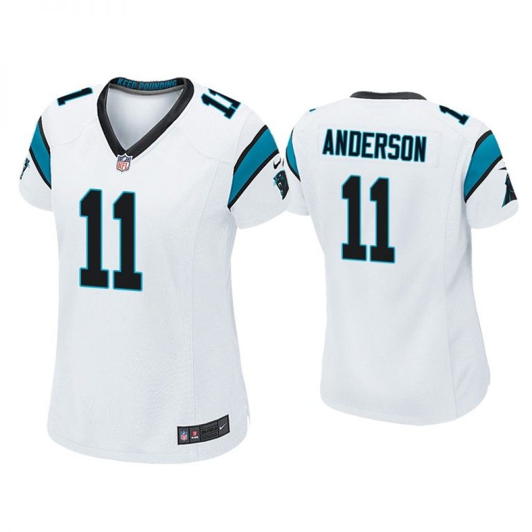 Women Robby Anderson Carolina Panthers White Game Jersey