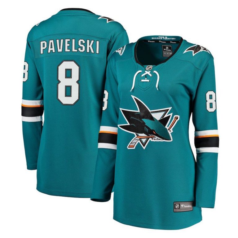 Women San Jose Sharks Joe Pavelski Teal Breakaway Jersey