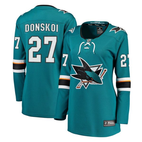 Women San Jose Sharks Joonas Donskoi Teal Breakaway Jersey