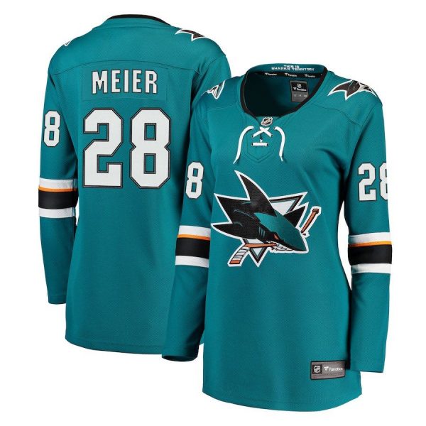 Women San Jose Sharks Timo Meier Teal Breakaway Jersey