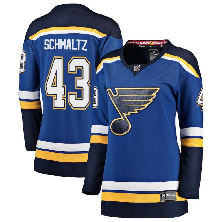 Women St. Louis Blues Jordan Schmaltz Blue Breakaway Player Jersey