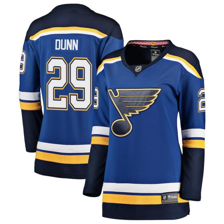 Women St. Louis Blues Vince Dunn Blue Breakaway Player Jersey