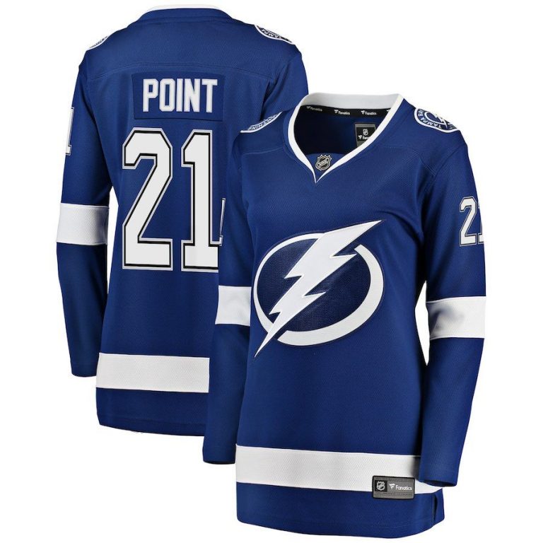 Women Tampa Bay Lightning Brayden Point Blue Breakaway Player Jersey