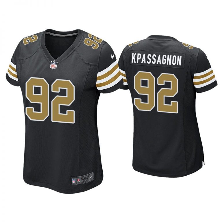 Women Tanoh Kpassagnon New Orleans Saints Black Alternate Game Jersey