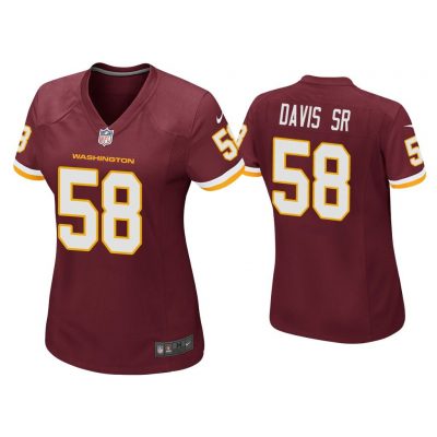 Women Thomas Davis Sr Washington Football Team Burgundy Game Jersey