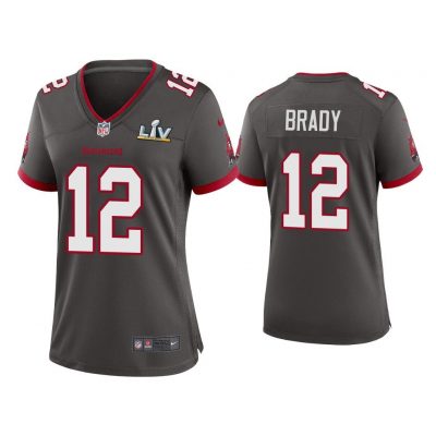 Women Tom Brady Tampa Bay Buccaneers Super Bowl LV Pewter Game Jersey