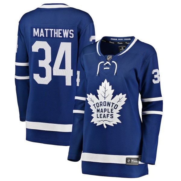 Women Toronto Maple Leafs Auston Matthews Royal Home Breakaway Player Jersey