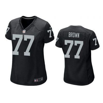 Women Trent Brown Oakland Raiders Black Game Jersey