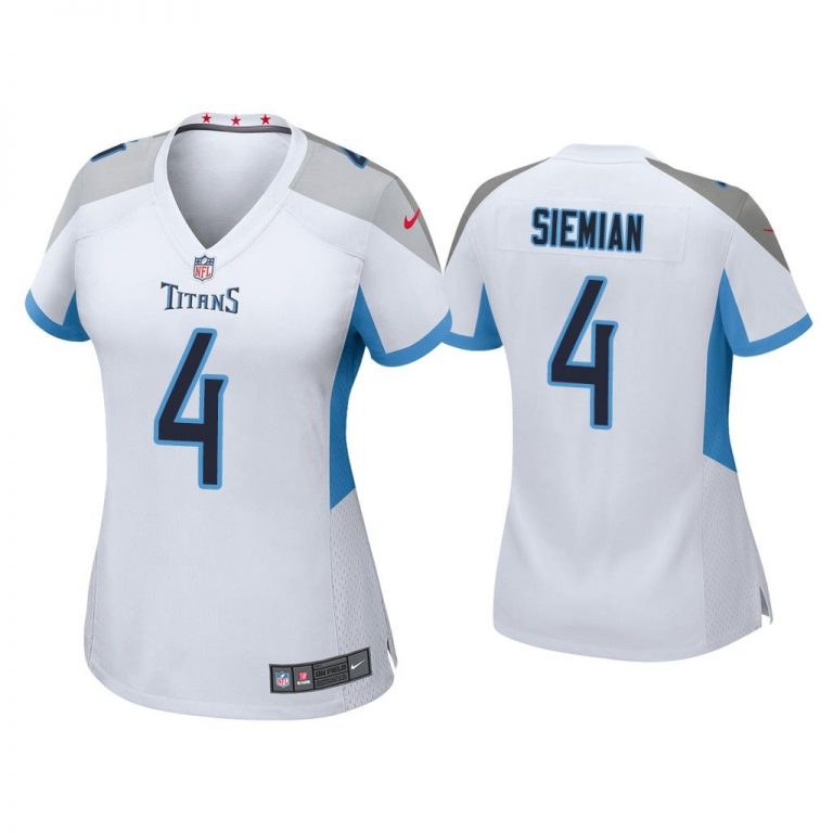 Women Trevor Siemian Tennessee Titans White Game Jersey