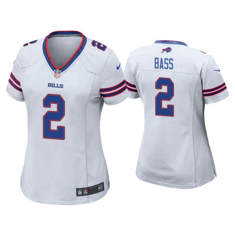 Women Tyler Bass Buffalo Bills White Game Jersey