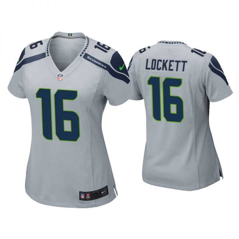 Women Tyler Lockett Seattle Seahawks Gray Game Jersey