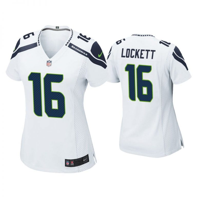 Women Tyler Lockett Seattle Seahawks White Game Jersey