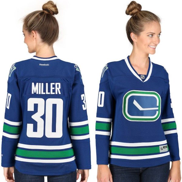 Women Vancouver Canucks Ryan Miller Blue Premier Player Jersey